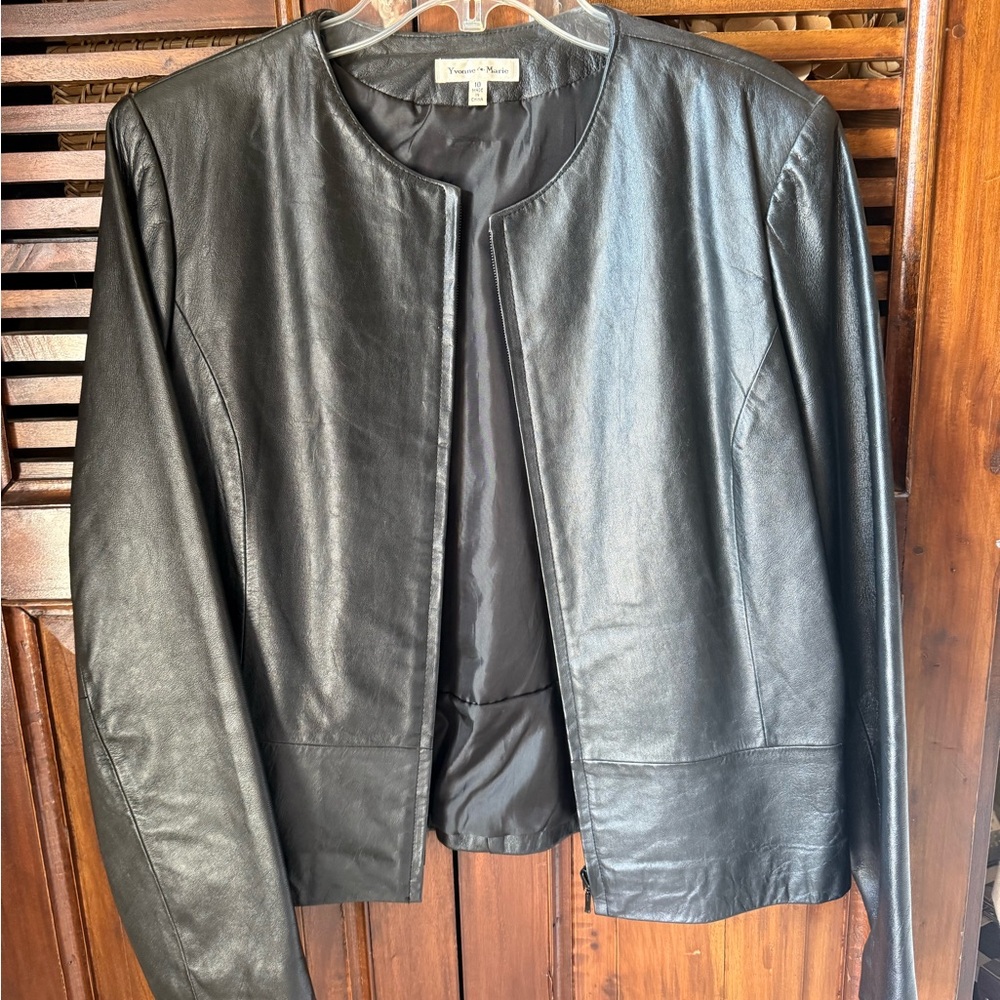 Yvonne Marie Women's Black Leather Jacket